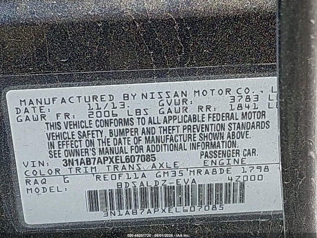 3N1AB7APXEL607085 2014 NISSAN SENTRA photo no. 9