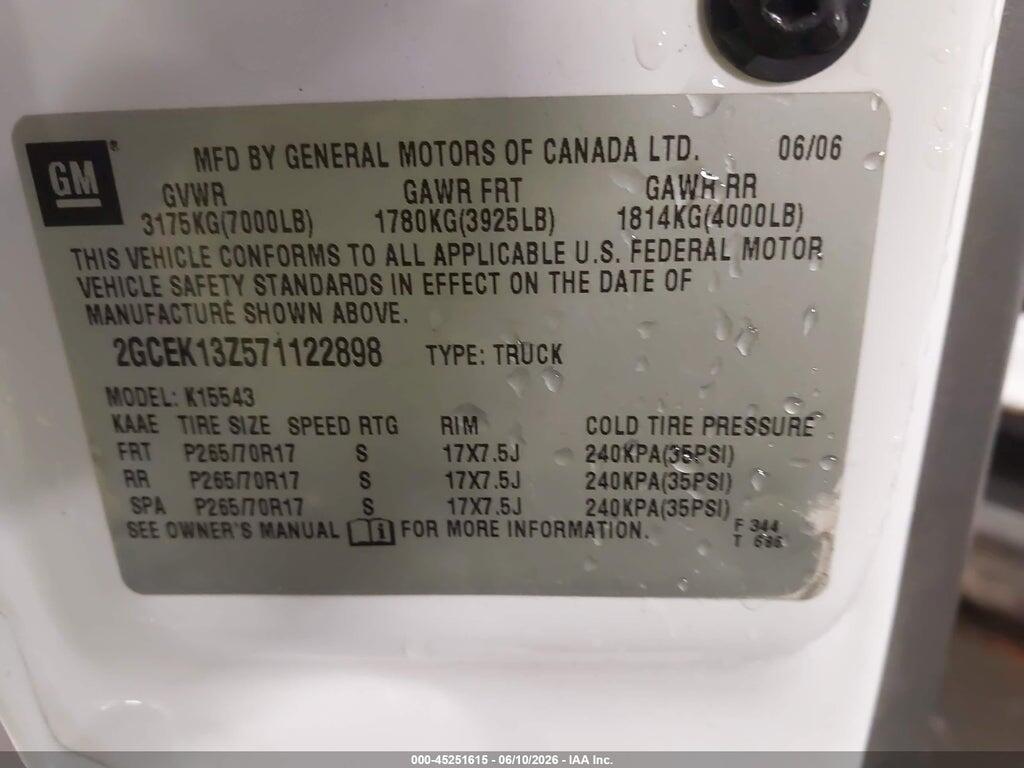 2GCEK13Z571122898 2007 CHEVROLET SILVERADO 1500 CLASSIC photo no. 9