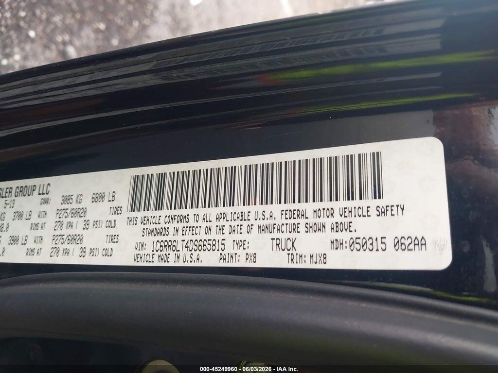 1C6RR6LT4DS665815 2013 RAM 1500 photo no. 9