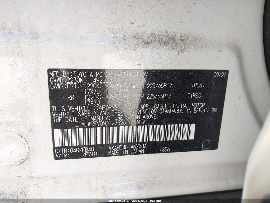 JTMLWRFV0MD127526 2021 TOYOTA RAV4 HYBRID photo no. 9