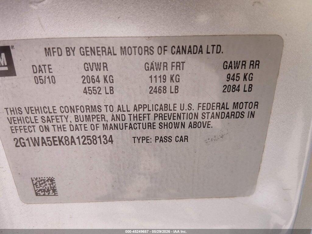 2G1WA5EK8A1258134 2010 CHEVROLET IMPALA photo no. 9