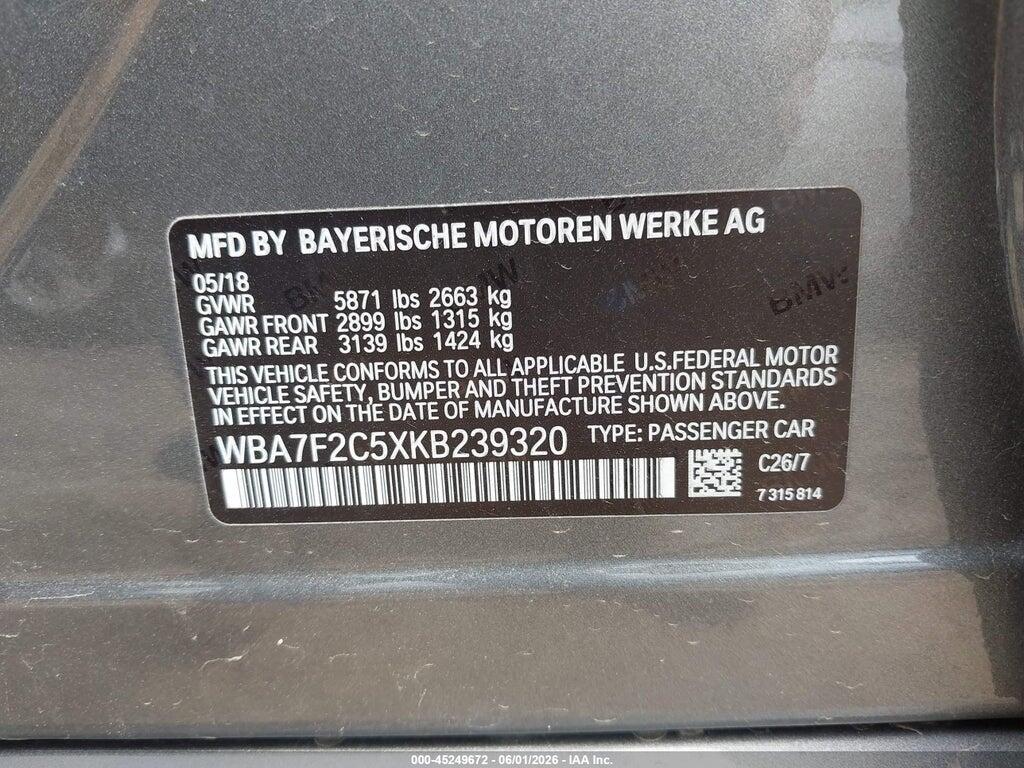 WBA7F2C5XKB239320 2019 BMW 750I photo no. 9