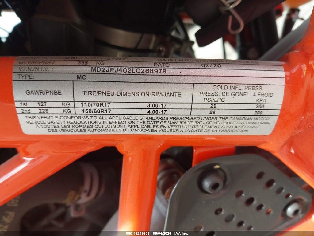 MD2JPJ402LC268979 2020 KTM 390 photo no. 10