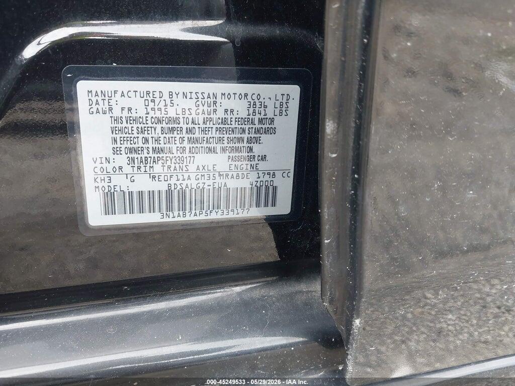 3N1AB7AP5FY339177 2015 NISSAN SENTRA photo no. 9