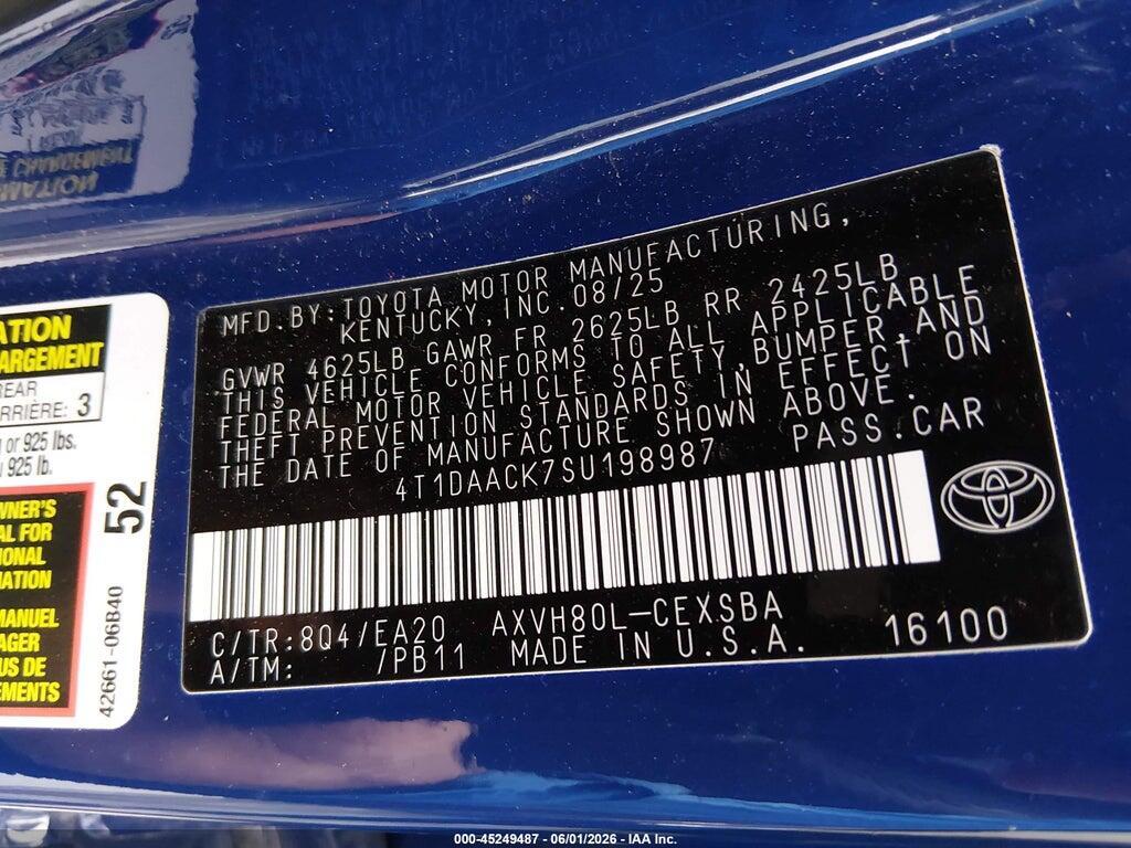 4T1DAACK7SU198987 2025 TOYOTA CAMRY photo no. 9