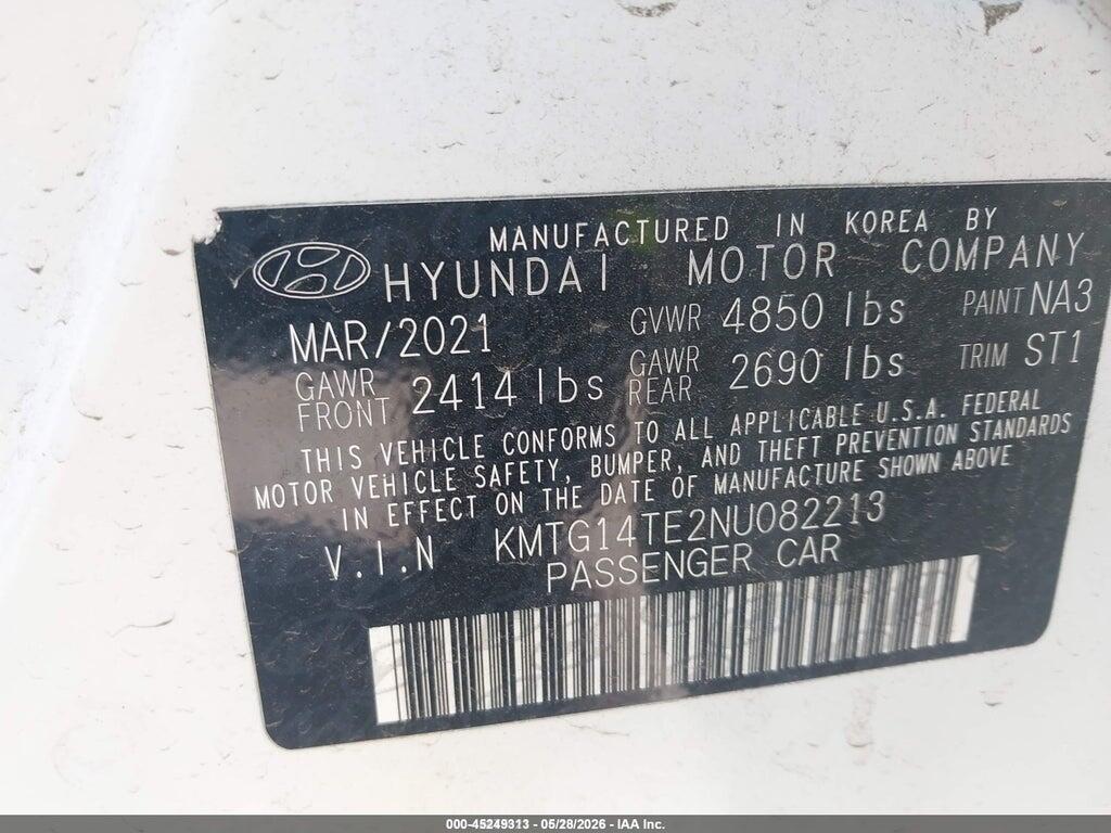KMTG14TE2NU082213 2022 GENESIS G70 photo no. 9