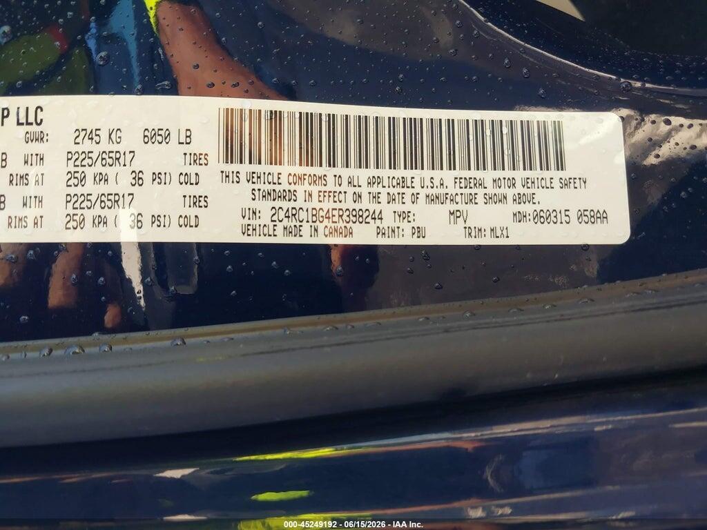 2C4RC1BG4ER398244 2014 CHRYSLER TOWN & COUNTRY photo no. 9