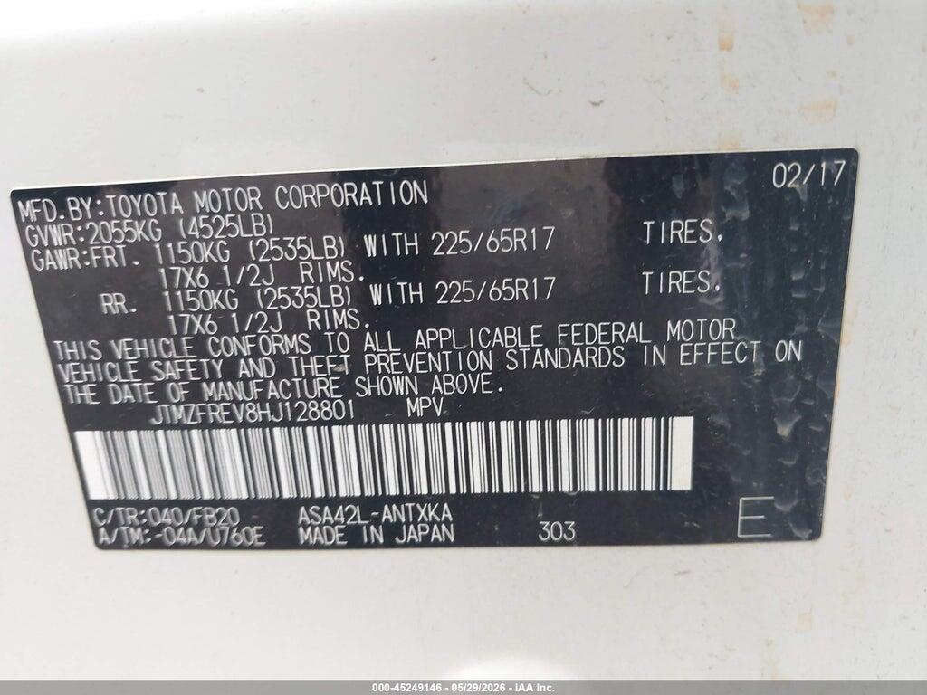JTMZFREV8HJ128801 2017 TOYOTA RAV4 photo no. 9