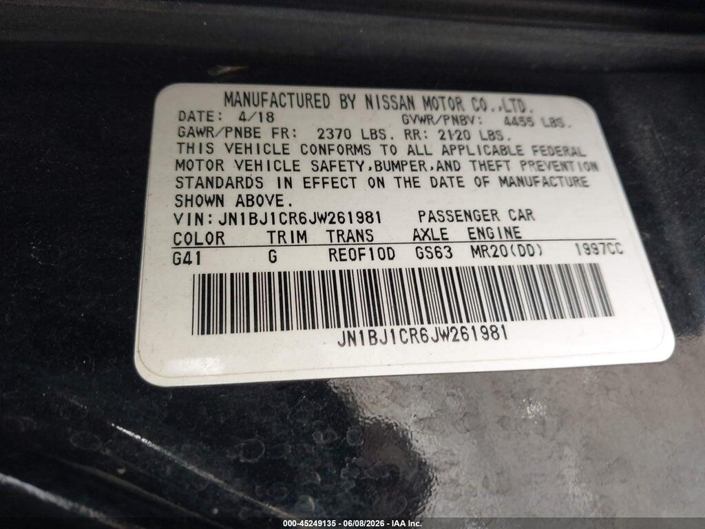 JN1BJ1CR6JW261981 2018 NISSAN ROGUE SPORT photo no. 9