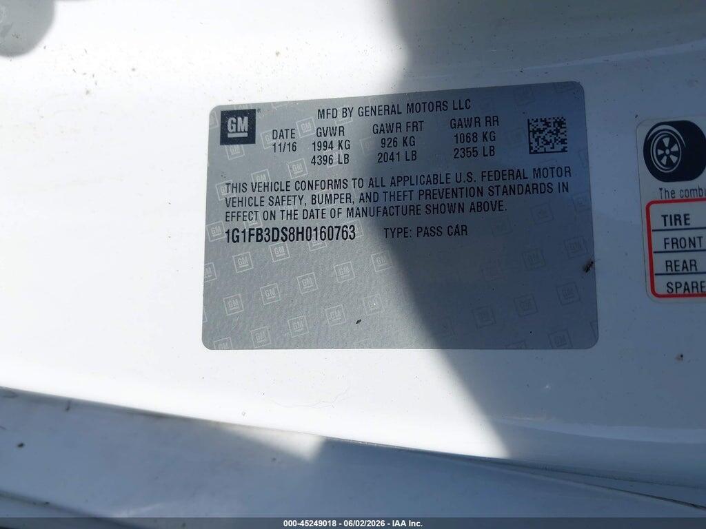1G1FB3DS8H0160763 2017 CHEVROLET CAMARO photo no. 9