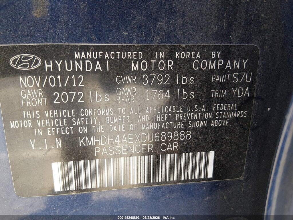 KMHDH4AEXDU689888 2013 HYUNDAI ELANTRA photo no. 9