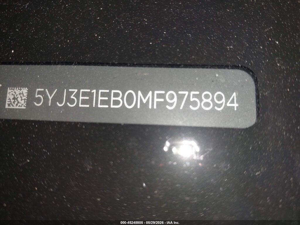 5YJ3E1EB0MF975894 2021 TESLA MODEL 3 photo no. 9