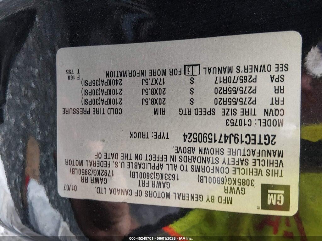 2GTEC19J471590524 2007 GMC SIERRA 1500 photo no. 9