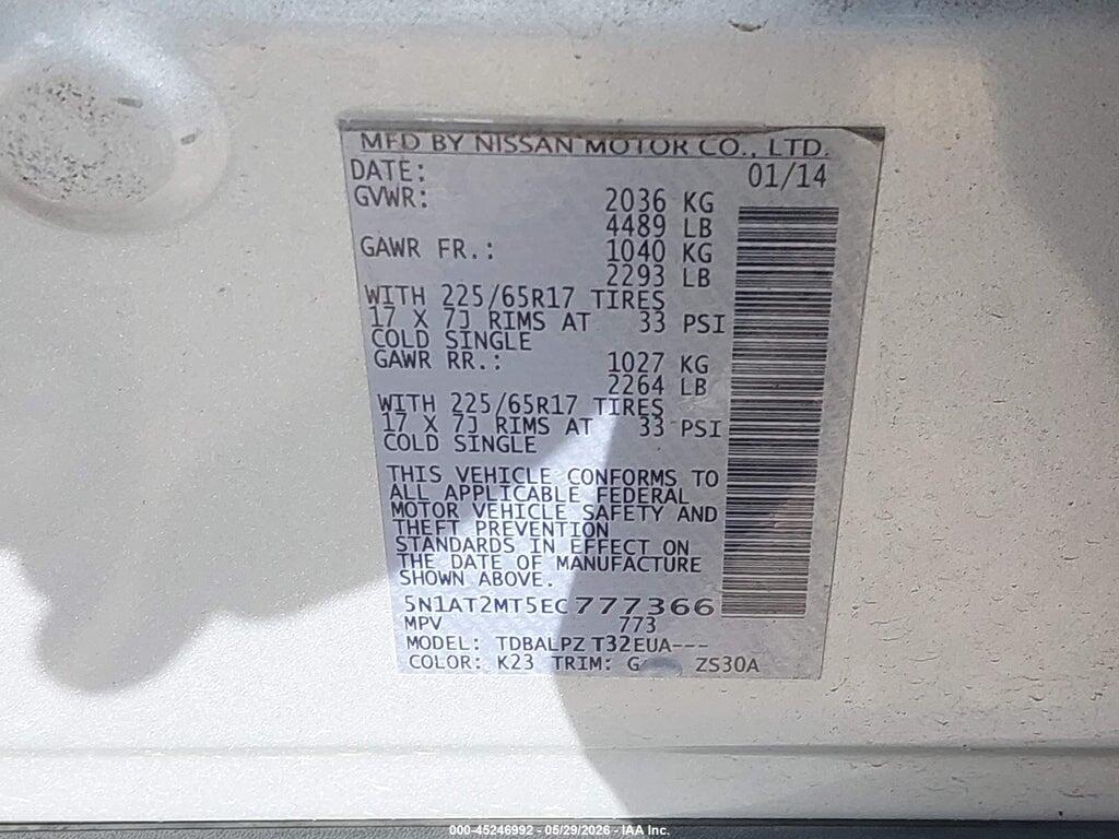 5N1AT2MT5EC777366 2014 NISSAN ROGUE photo no. 9