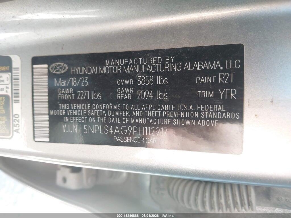 5NPLS4AG9PH112917 2023 HYUNDAI ELANTRA photo no. 9