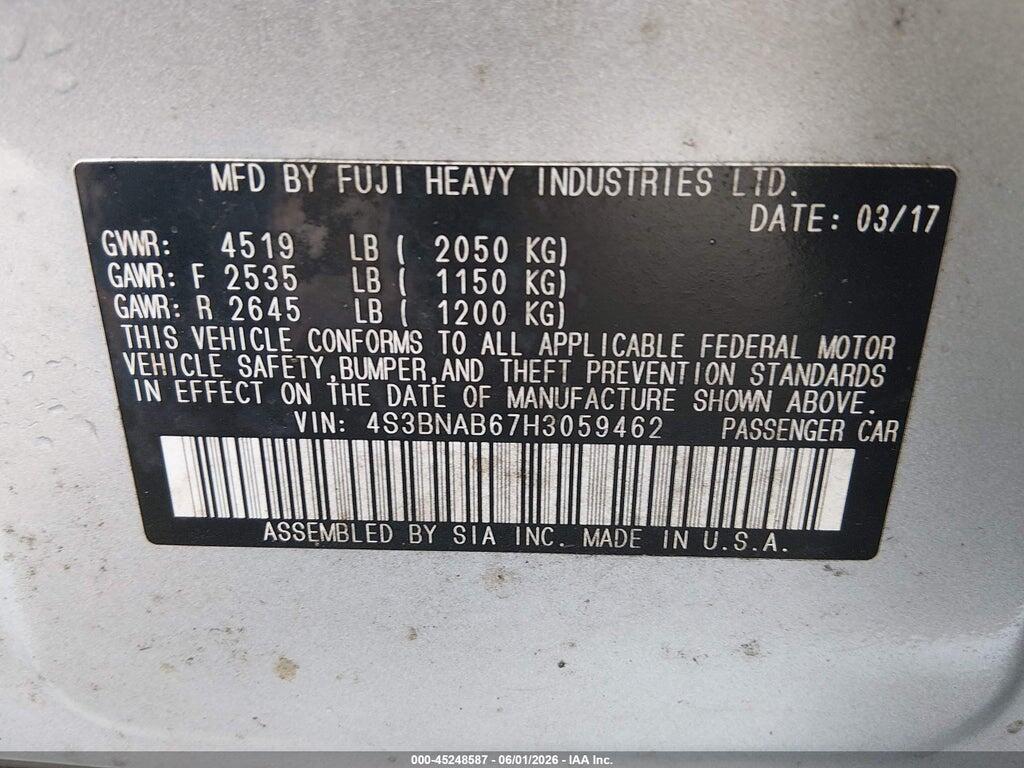 4S3BNAB67H3059462 2017 SUBARU LEGACY photo no. 9