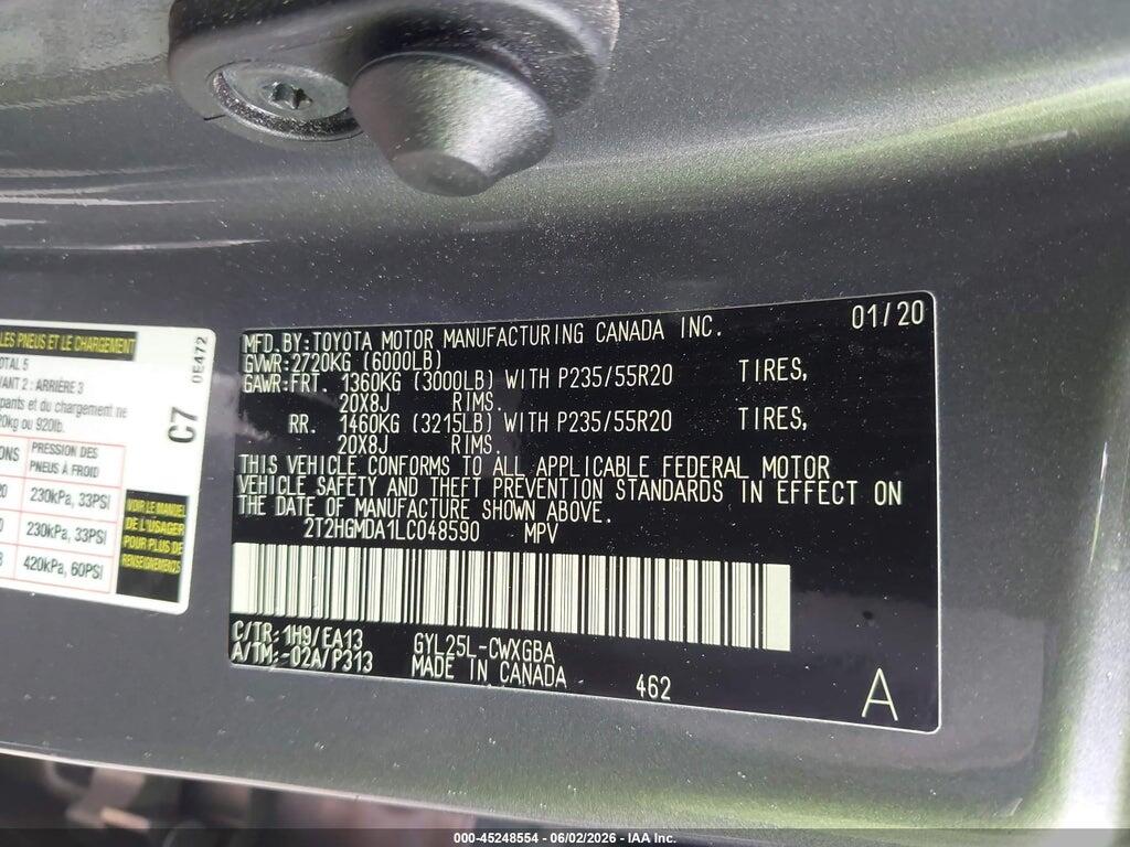 2T2HGMDA1LC048590 2020 LEXUS RX 450H photo no. 9