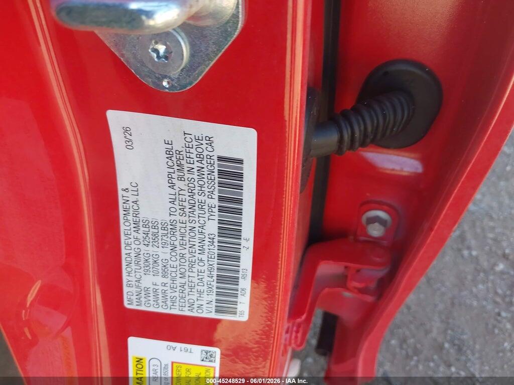 19XFL4H9XTE013443 2026 HONDA CIVIC HYBRID photo no. 9
