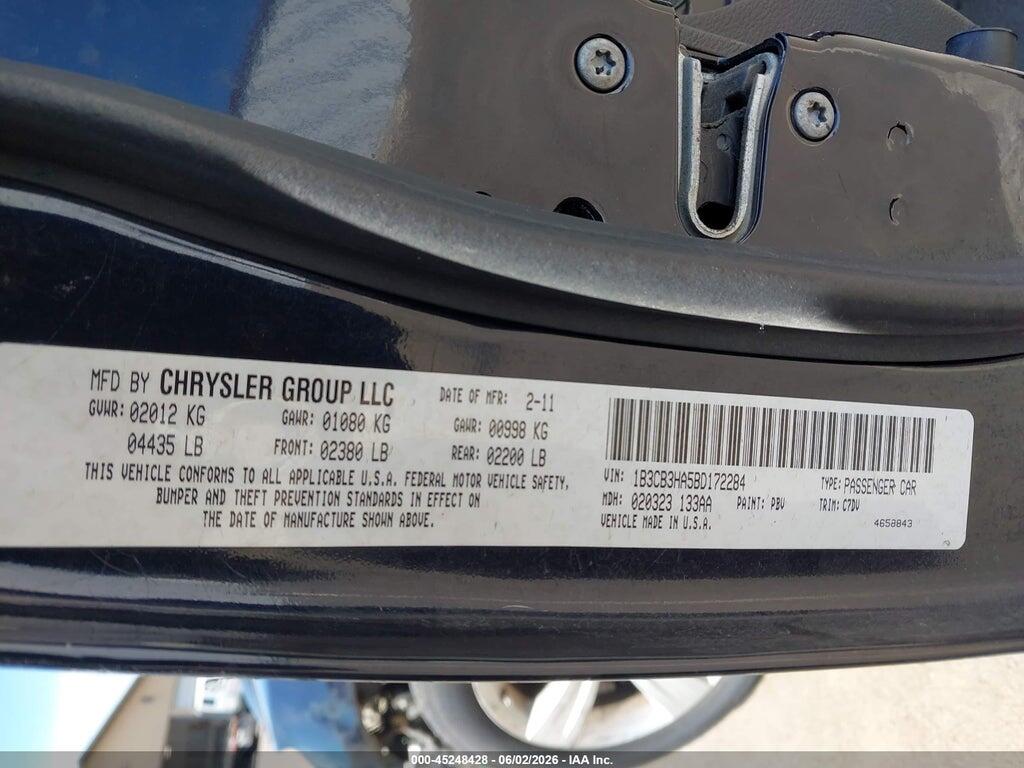 1B3CB3HA5BD172284 2011 DODGE CALIBER photo no. 9