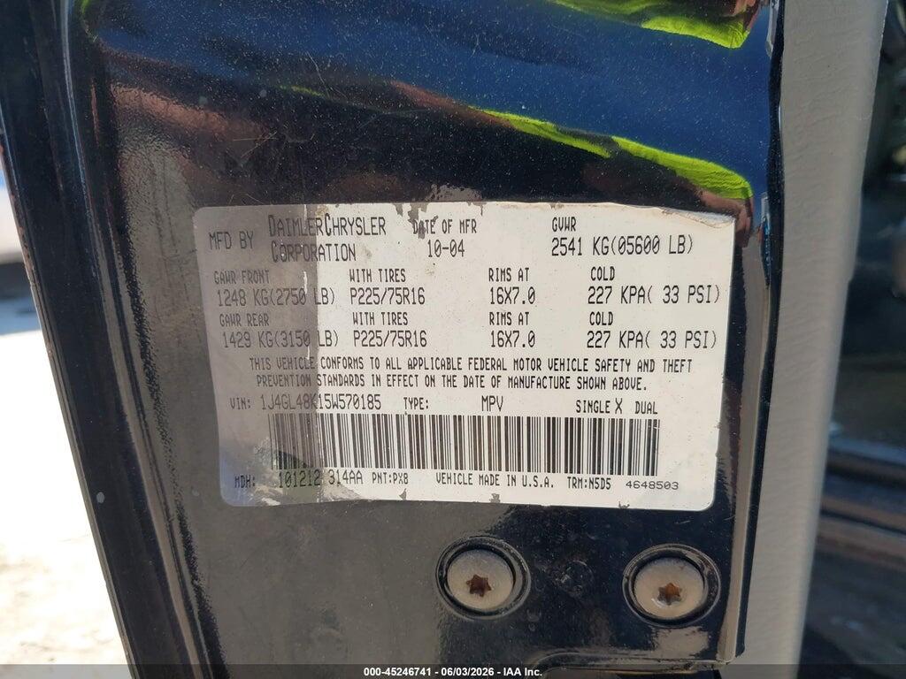 1J4GL48K15W570185 2005 JEEP LIBERTY photo no. 9