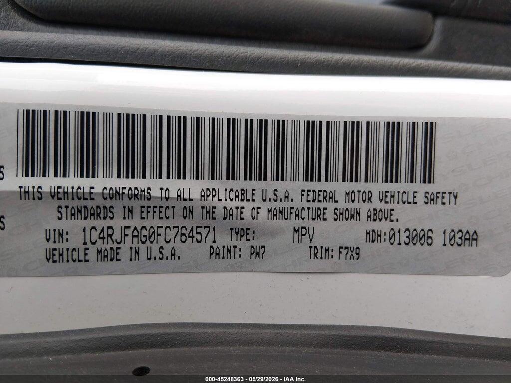 1C4RJFAG0FC764571 2015 JEEP GRAND CHEROKEE photo no. 9