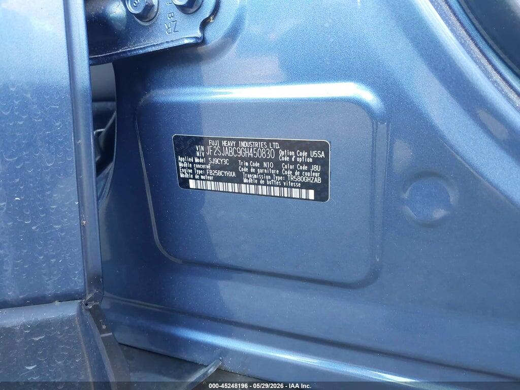 JF2SJABC9GH450830 2016 SUBARU FORESTER photo no. 9