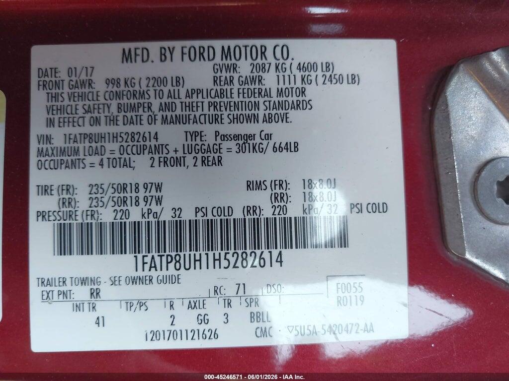 1FATP8UH1H5282614 2017 FORD MUSTANG photo no. 9