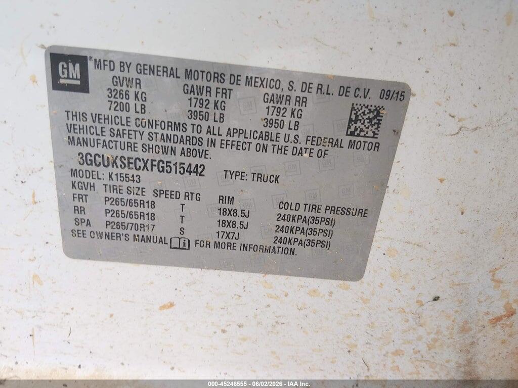 3GCUKSECXFG515442 2015 CHEVROLET SILVERADO 1500 photo no. 9
