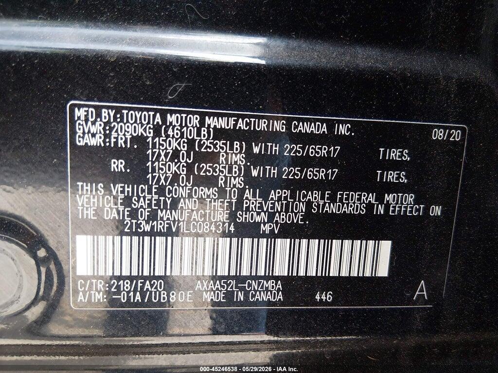 2T3W1RFV1LC084314 2020 TOYOTA RAV4 photo no. 9