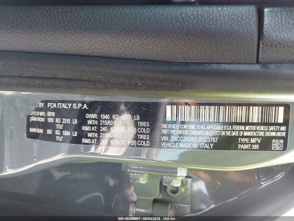 ZACCJABB5JPJ23767 2018 JEEP RENEGADE photo no. 9