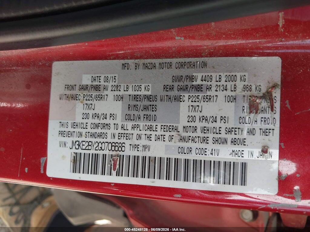 JM3KE2BY2G0706686 2016 MAZDA CX-5 photo no. 9