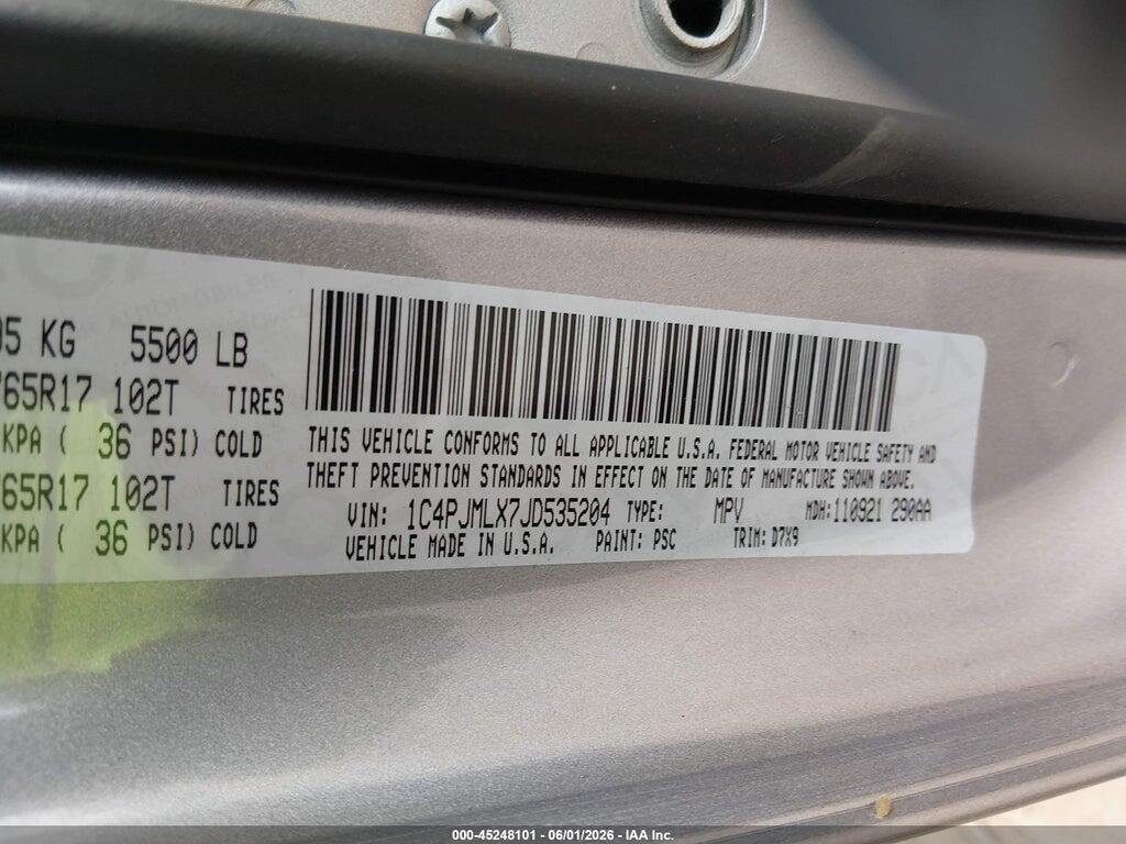 1C4PJMLX7JD535204 2018 JEEP CHEROKEE photo no. 9