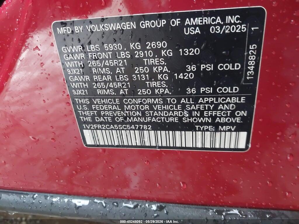 1V2FR2CA5SC547782 2025 VOLKSWAGEN ATLAS photo no. 9