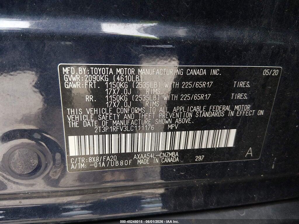 2T3P1RFV3LC111176 2020 TOYOTA RAV4 photo no. 9