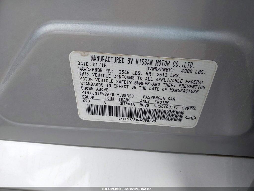 JN1EV7AP9JM365320 2018 INFINITI Q50 photo no. 9