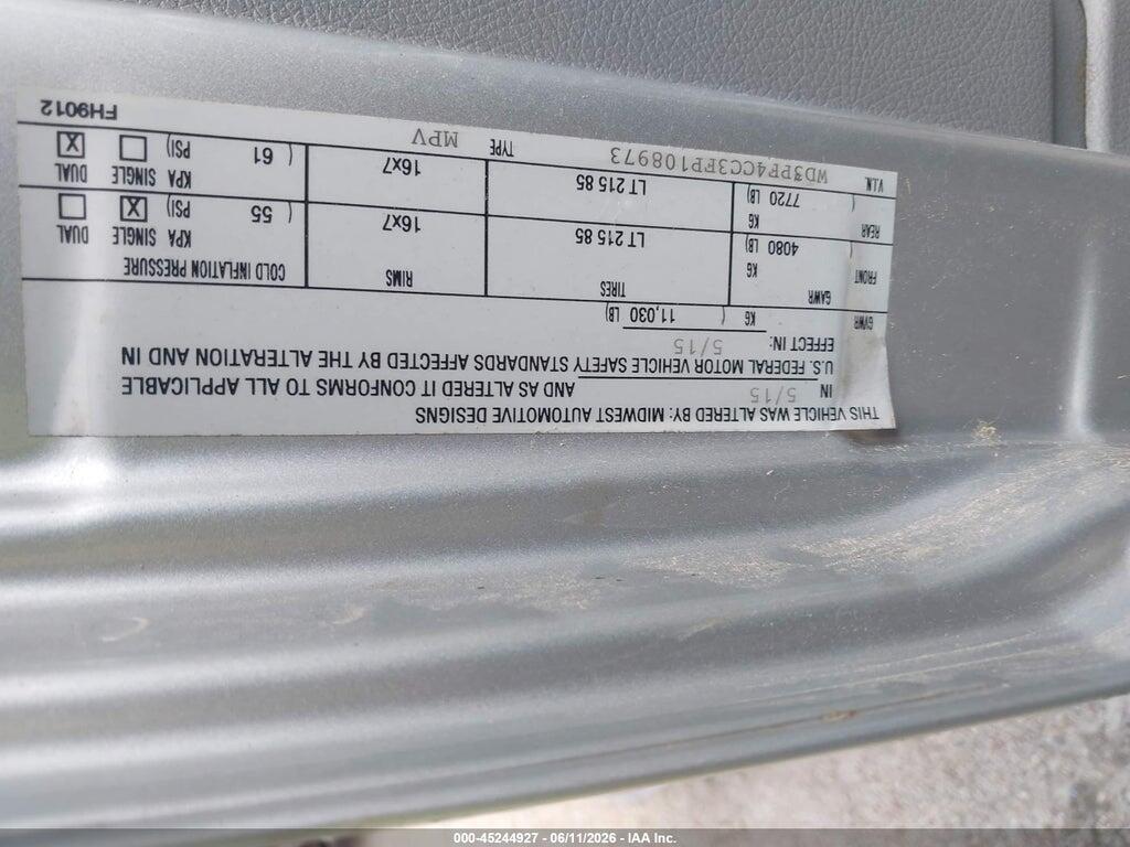 WD3PF4CC3FP108973 2015 MERCEDES-BENZ SPRINTER 3500 photo no. 8