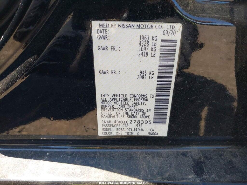 1N4BL4BVXLC278395 2020 NISSAN ALTIMA photo no. 9