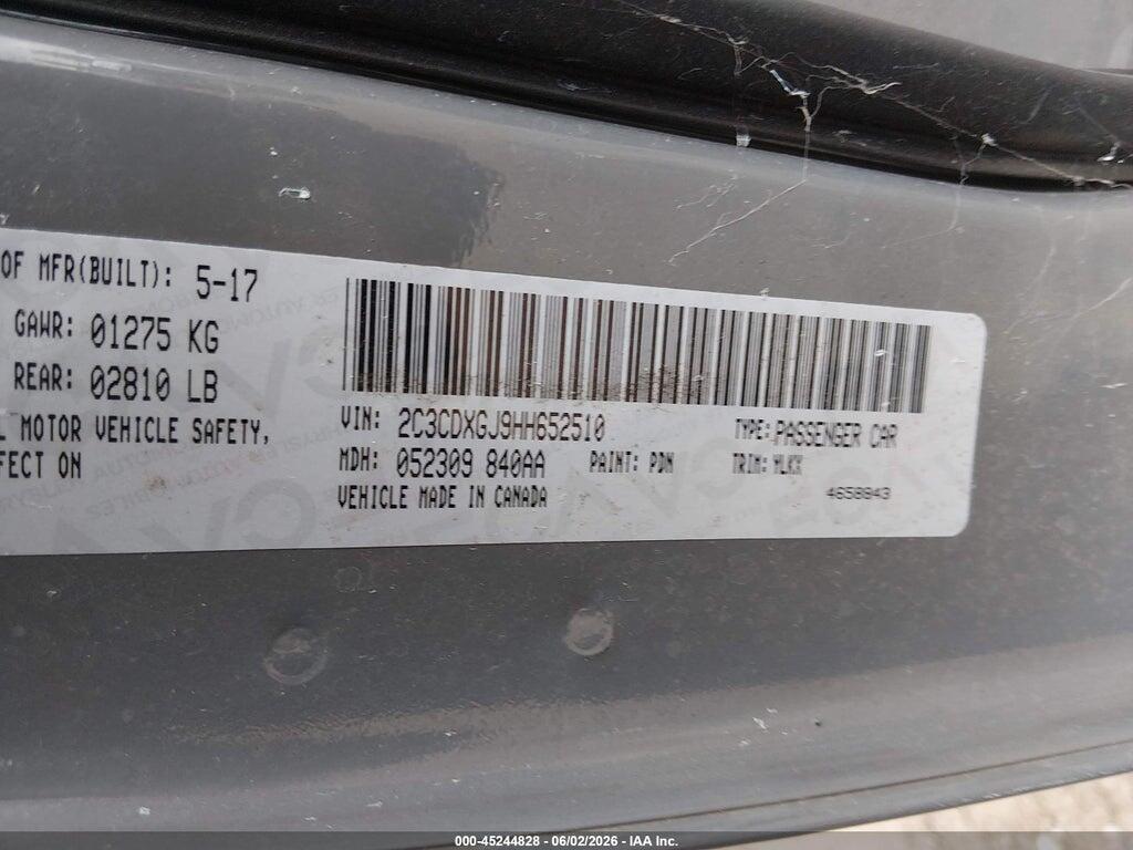 2C3CDXGJ9HH652510 2017 DODGE CHARGER photo no. 9