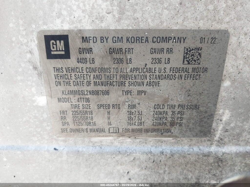 KL4MMGSL2NB087606 2022 BUICK ENCORE GX photo no. 9
