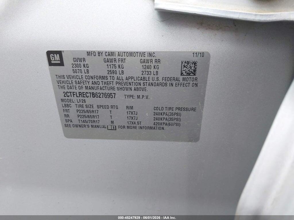 2CTFLREC7B6276957 2011 GMC TERRAIN photo no. 9