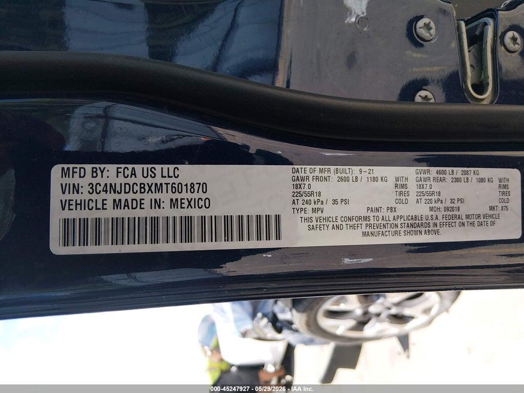 3C4NJDCBXMT601870 2021 JEEP COMPASS photo no. 9