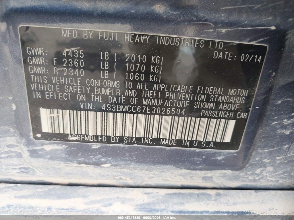 4S3BMCC67E3026504 2014 SUBARU LEGACY photo no. 9