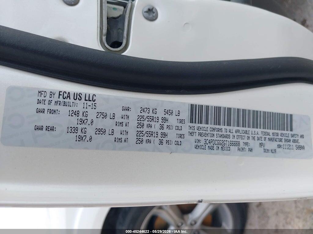 3C4PDCGG2GT166668 2016 DODGE JOURNEY photo no. 9