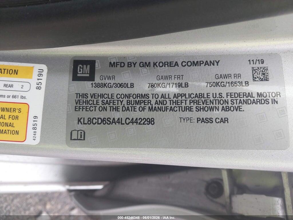 KL8CD6SA4LC442298 2020 CHEVROLET SPARK photo no. 9