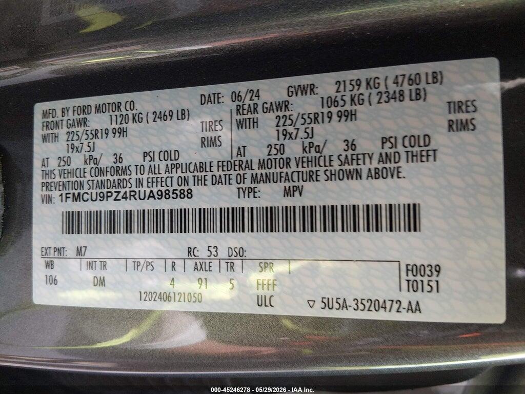 1FMCU9PZ4RUA98588 2024 FORD ESCAPE photo no. 9