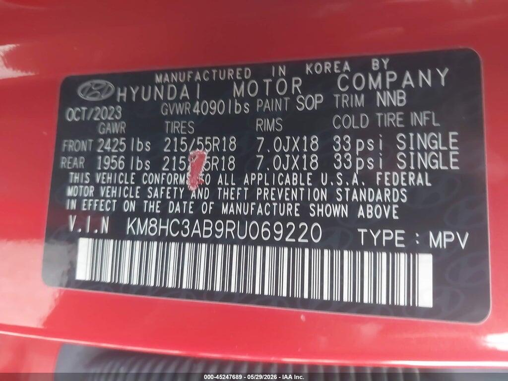 KM8HC3AB9RU069220 2024 HYUNDAI KONA photo no. 9