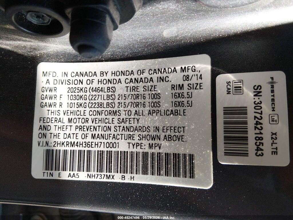 2HKRM4H36EH710001 2014 HONDA CR-V photo no. 9