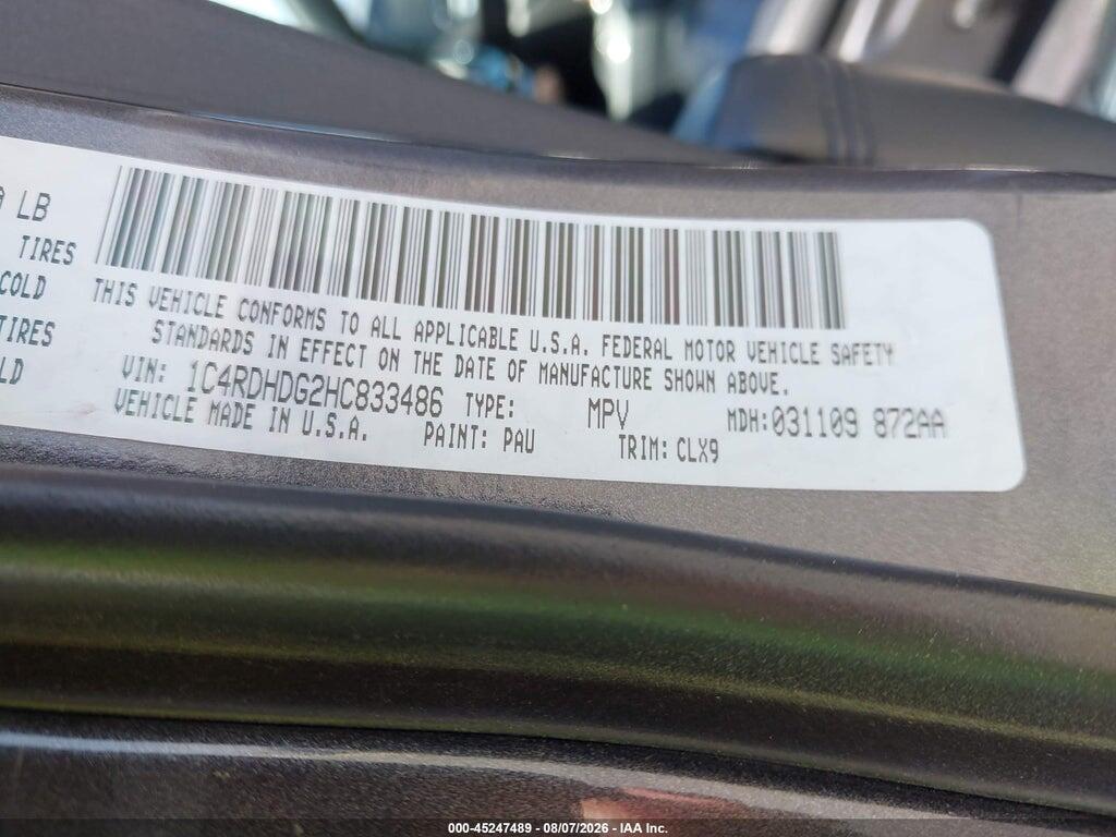 1C4RDHDG2HC833486 2017 DODGE DURANGO photo no. 9