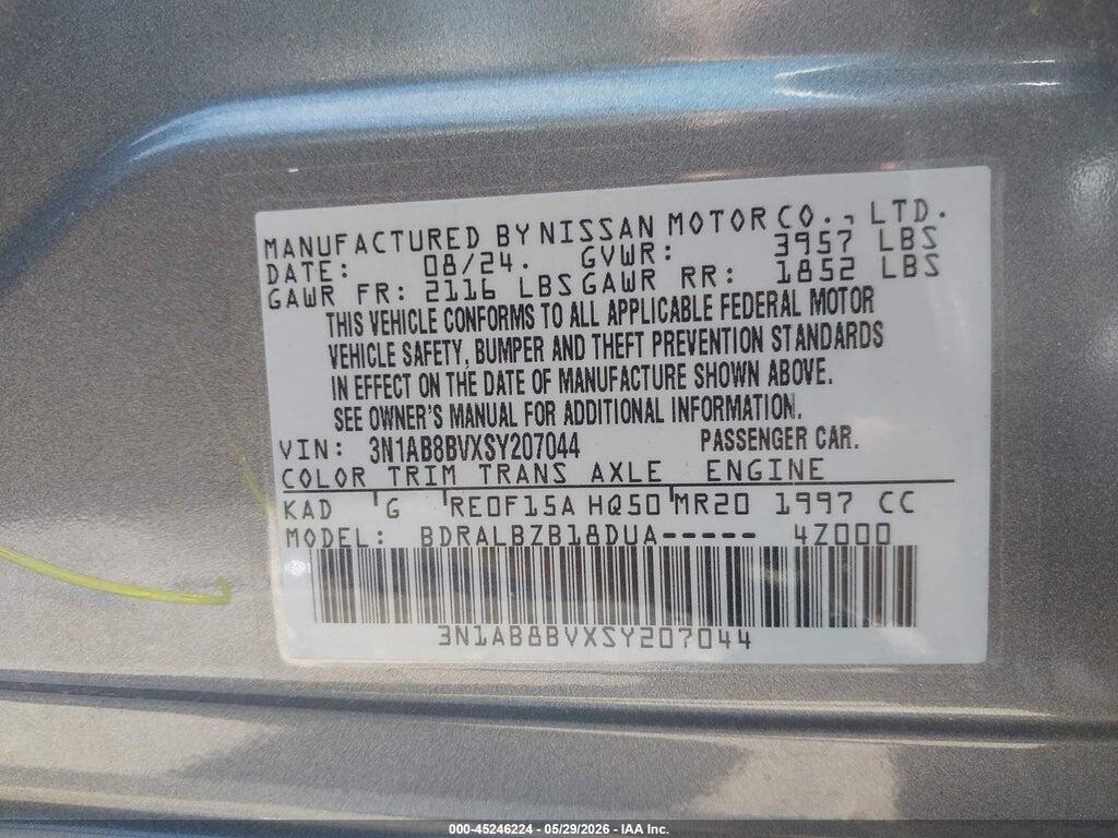 3N1AB8BVXSY207044 2025 NISSAN SENTRA photo no. 9