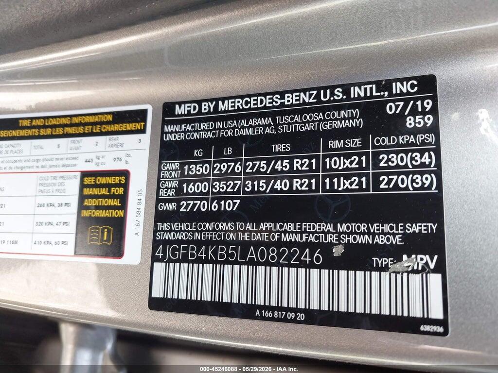 4JGFB4KB5LA082246 2020 MERCEDES-BENZ GLE 350 photo no. 9